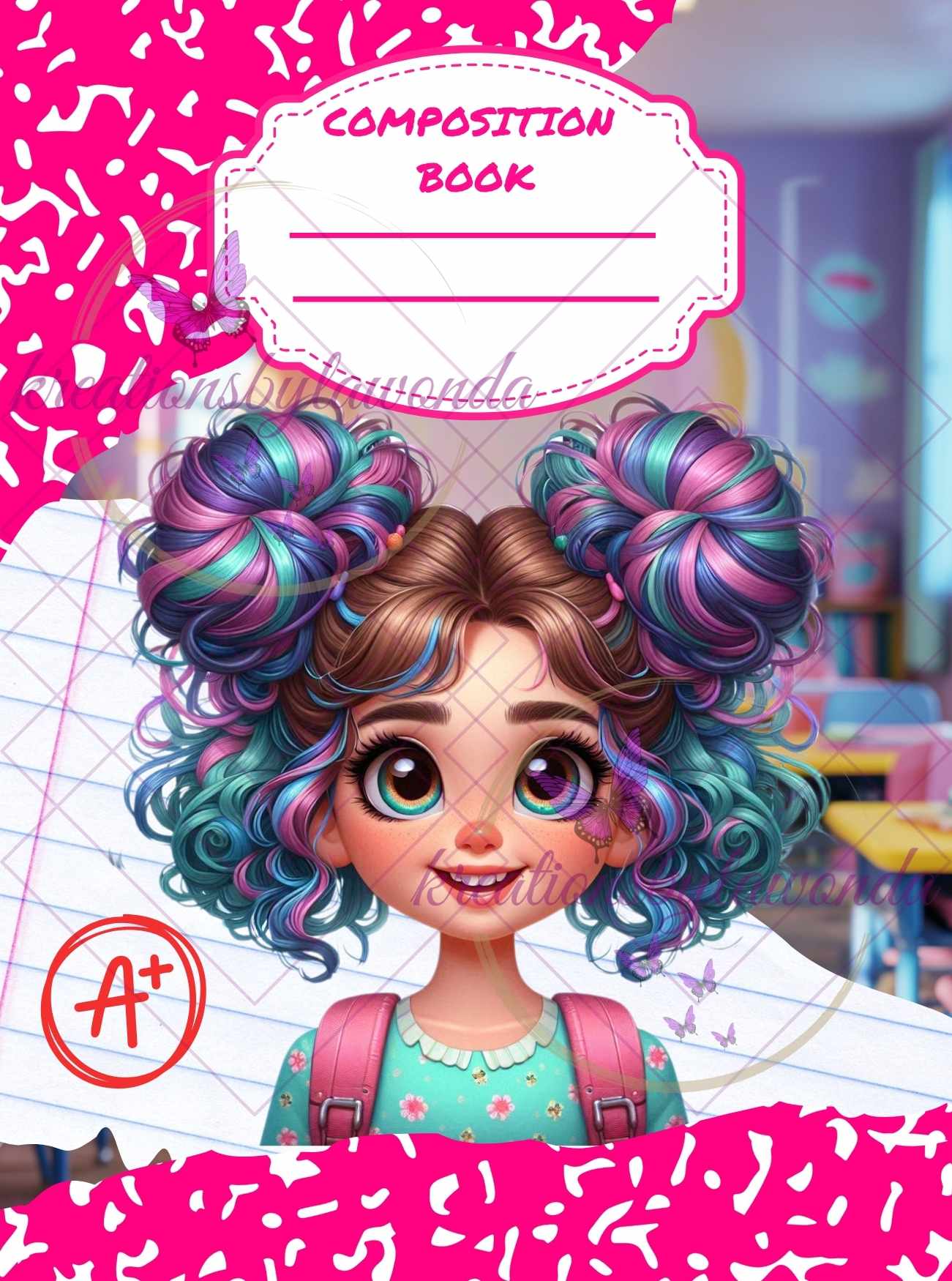 Editable Composition Book Cover Bundle – 24 Fun Back-to-School Designs