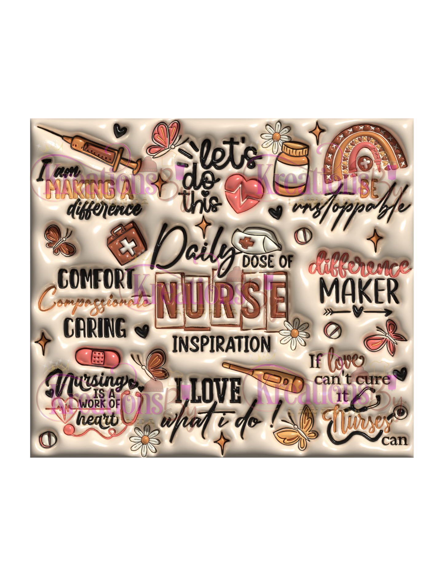 3D Nurse Affirmations Inflated 20oz Tumbler