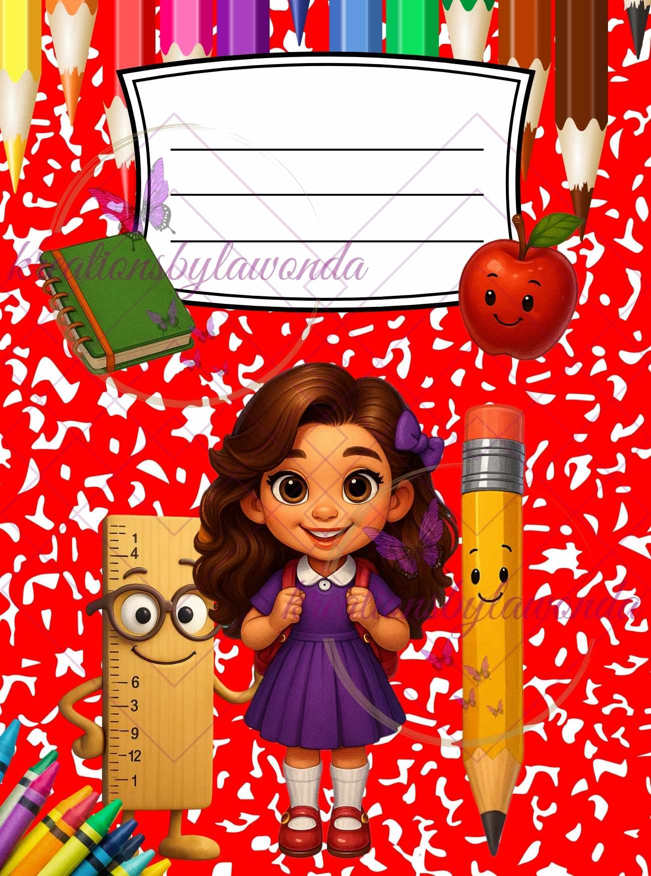 Editable Composition Book Cover Bundle – 24 Fun Back-to-School Designs