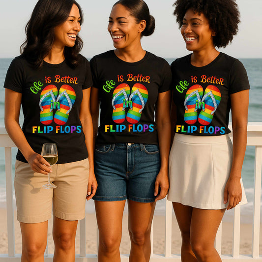 “Life is Better in Flip Flops” – Rainbow Summer Digital Download